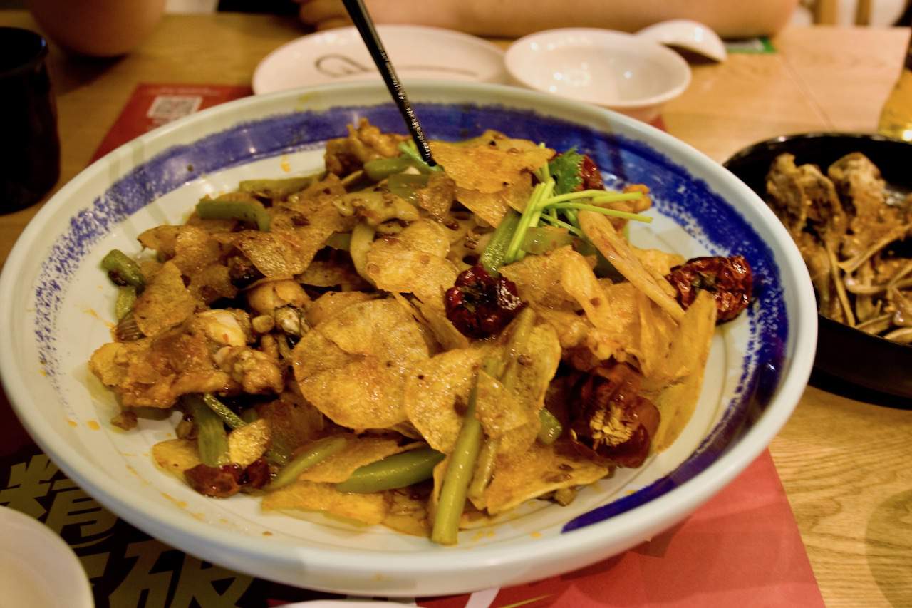 Deep fried bullfrog with a side of duck heads